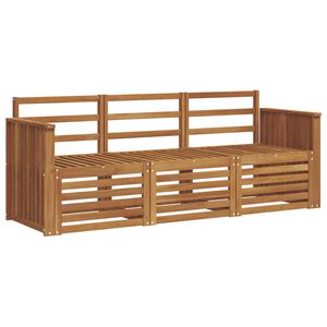 vidaXL Juegos de sof&aacute;s 3 uds. Natural Madera de Acacia S&oacute;lida