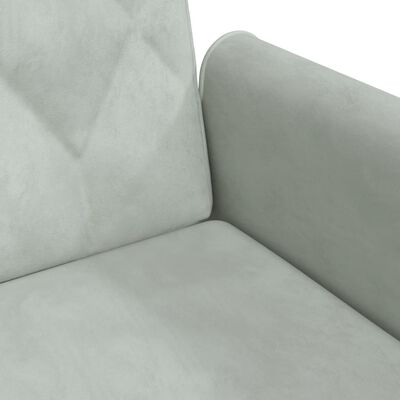 vidaXL Sofá cama 2 plazas con almohadas taburete terciopelo gris claro