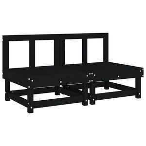 vidaXL Sof&aacute;s centrales de jard&iacute;n 2 uds madera maciza de pino negro