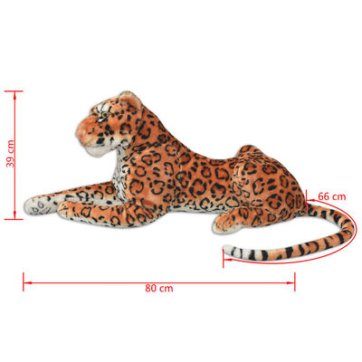 vidaXL Leopardo de peluche marrón XXL