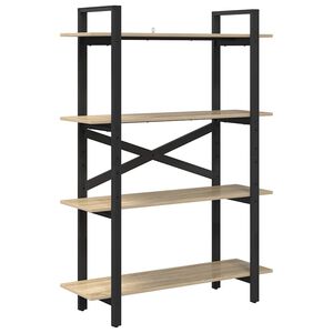 vidaXL Estante de libros 4 niveles 100 x 33,5 x 140 cm Roble Sonoma