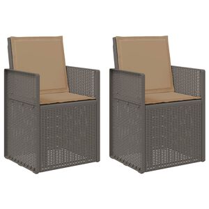 vidaXL Sillas de comedor de jard&iacute;n 2 uds. Gris Claro y Taupe PP