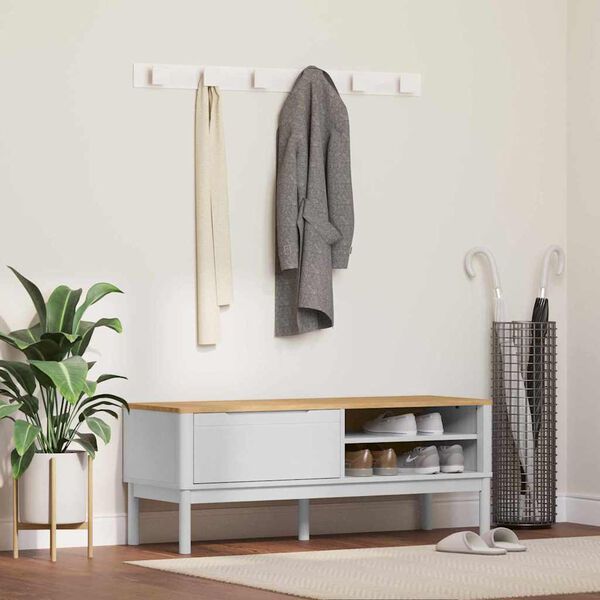 vidaXL Banco de pasillo FLORO 115 x 40 x 45 cm Madera de Pino Macizo