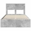 vidaXL Estructura de cama Gris Concreto 120 x 190 cm Madera Ingenieril