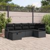 vidaXL Conjunto de sof&aacute; de jard&iacute;n 6 pcs Negro rat&aacute;n sint&eacute;tico