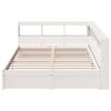 vidaXL Cama con estanter&iacute;a sin colch&oacute;n madera maciza blanca 140x190 cm