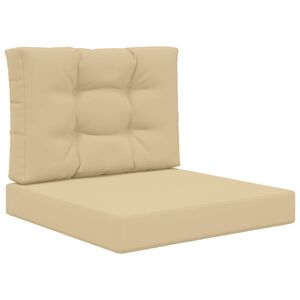 vidaXL Coj&iacute;n para sof&aacute; de exterior 2 pcs Beige Poli&eacute;ster