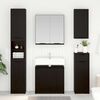 vidaXL Juego de muebles de baño 4 pcs Roble Negro Madera de ingeniería