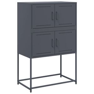 vidaXL Aparador de acero gris antracita 68,5x38,5x107 cm