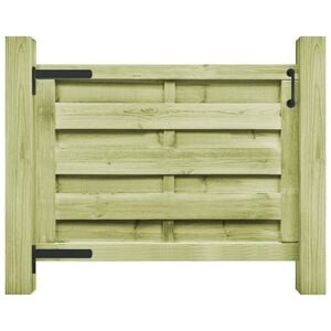 vidaXL Puerta de jard&iacute;n madera de pino impregnada verde 100x75 cm