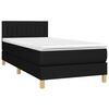 vidaXL Cama box spring con colch&oacute;n LED tela negro 80x200 cm