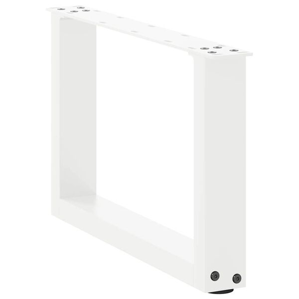 vidaXL Patas para mesa de centro en forma de U (2 unidades), color blanco, 50 x (30-31) cm, acero