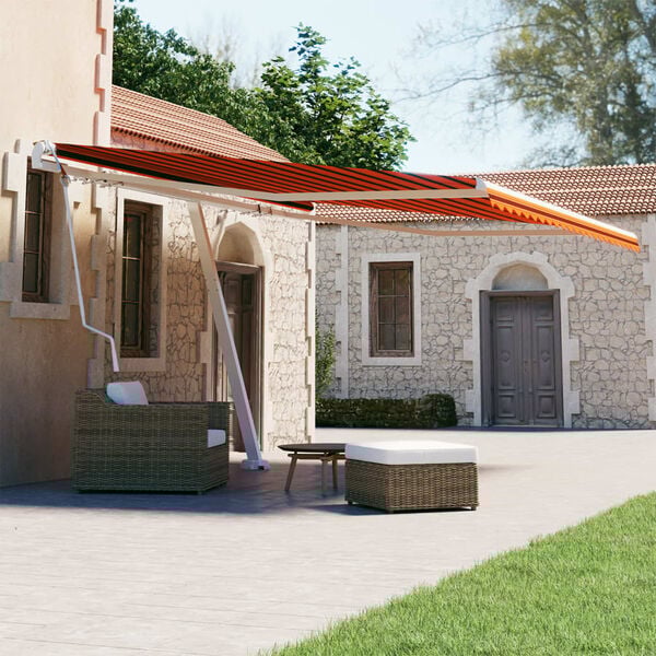 vidaXL Toldo de pie autom&aacute;tico naranja y marr&oacute;n 450x300 cm
