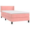 vidaXL Cama box spring con colch&oacute;n terciopelo rosa 100x200 cm