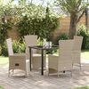 vidaXL Conjunto de Comedor de Jard&iacute;n 5 pcs Beige rat&aacute;n sint&eacute;tico