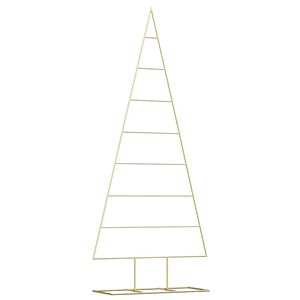 vidaXL &Aacute;rbol de Navidad de metal con soporte Dorado 181 cm
