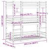 vidaXL Litera triple de madera maciza de pino 90x200 cm