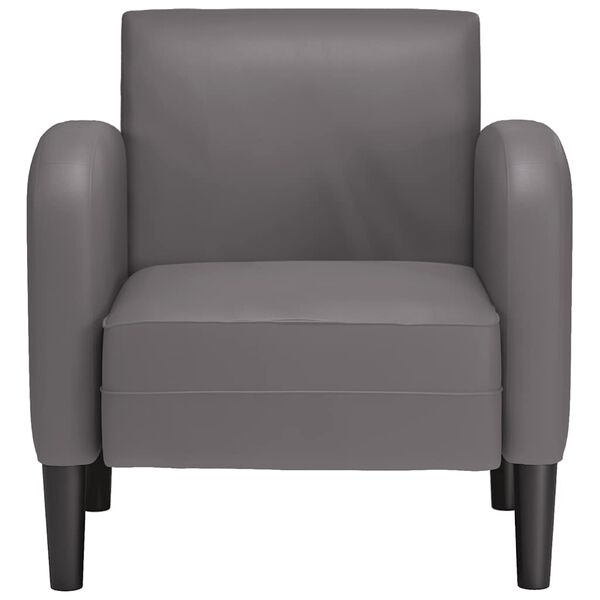 vidaXL Sill&oacute;n con reposabrazos gris 54 cm cuero sint&eacute;tica