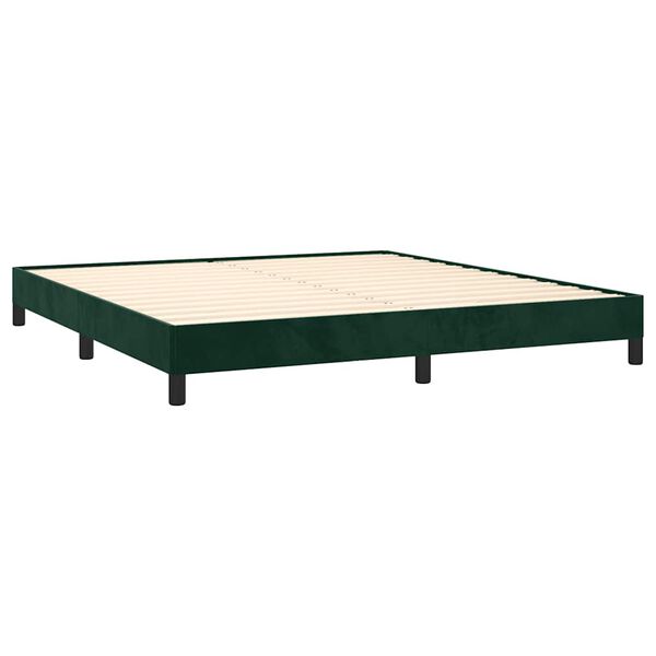 vidaXL Estructura cama sin colch&oacute;n terciopelo verde oscuro 180x200 cm