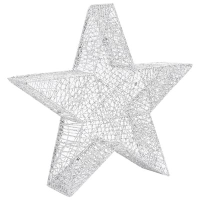 vidaXL Estrellas decoración navideña 3 piezas LED malla plateadas