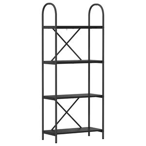 vidaXL Estante de libros 4 niveles 60 x 30 x 146 cm Roble Negro