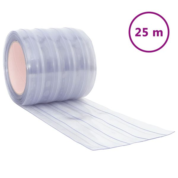 vidaXL Tira de cortina para puertas PVC transparente 200x1,6 mm 25 m