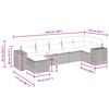 vidaXL Set de sof&aacute;s de jard&iacute;n 7 pzas con cojines rat&aacute;n sint&eacute;tico gris