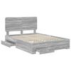vidaXL Estructura de cama con cabecera Gris Sonoma 140 x 190 cm