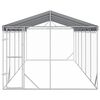 vidaXL Perrera de exterior con techo acero galvanizado plata 3x9x2,5 m