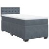 vidaXL Cama box spring con colch&oacute;n terciopelo gris oscuro 90x190 cm
