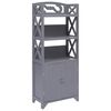 vidaXL Mueble de ba&ntilde;o madera de paulownia gris 46x24x116 cm
