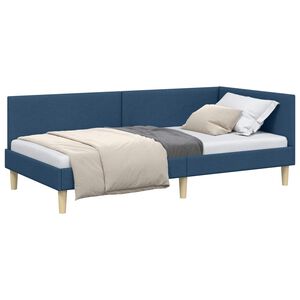 vidaXL Estructura de cama en esquina con cabecera Azul 90 cm x 200 cm