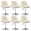 vidaXL Silla de comedor giratoria 6 uds terciopelo crema