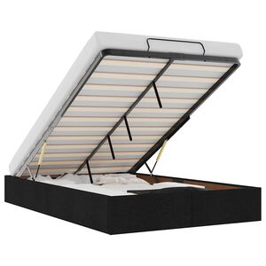 vidaXL Estructura de cama otomana sin colch&oacute;n tela negro