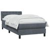 vidaXL Cama box spring con colch&oacute;n terciopelo gris oscuro 80x210 cm
