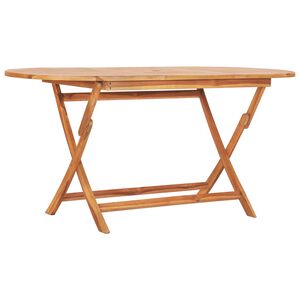 vidaXL Mesa plegable de jard&iacute;n madera maciza de teca 160x80x75 cm