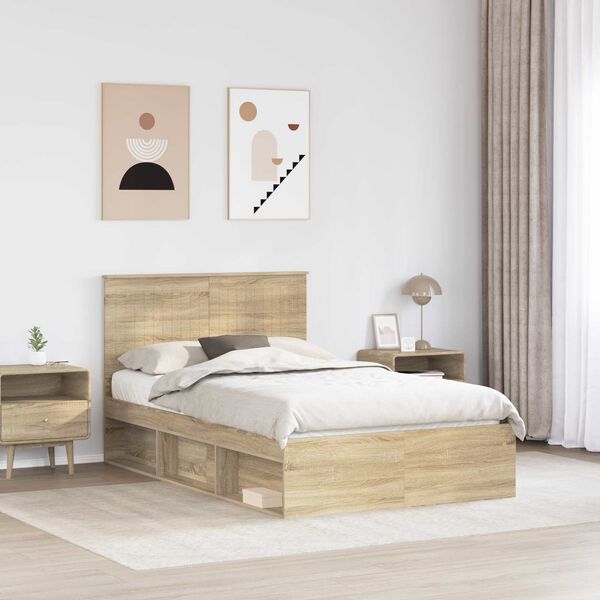 vidaXL Estructura de cama Sonoma 120 x 200 cm Madera de pino macizo