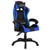 vidaXL Silla gaming con luces LED RGB cuero sintético azul y negro