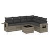 vidaXL Set de sof&aacute;s de jard&iacute;n 7 piezas con cojines rat&aacute;n PE gris