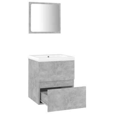 vidaXL Juego de muebles de baño madera de ingeniería gris