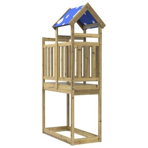 vidaXL Torre de Juego Marr&oacute;n Madera S&oacute;lida Impregnada