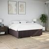 vidaXL Cama sin colch&oacute;n tela marr&oacute;n oscuro 200x200 cm