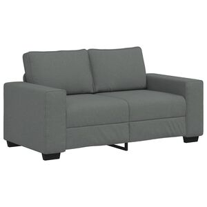 vidaXL Sof&aacute; de 2 plazas de tela gris oscuro 160x77x82 cm