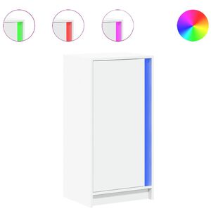 vidaXL Aparador con luces LED madera ingenier&iacute;a blanco 42,5x34x85 cm