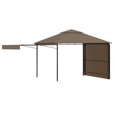 vidaXL Cenador con techo extensible doble gris taupe 3x3x2,75m 180g/m²
