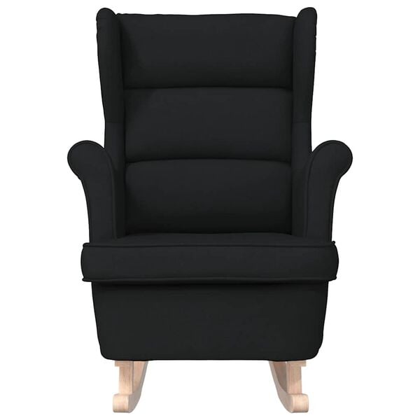 vidaXL Silla mecedora de tela negro 74x90x102 cm