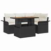 vidaXL Conjunto de sof&aacute; de jard&iacute;n 5 uds. Negro y crema