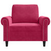 vidaXL Sill&oacute;n de terciopelo rojo tinto 60 cm