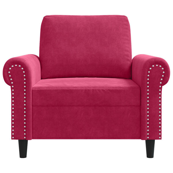 vidaXL Sill&oacute;n de terciopelo rojo tinto 60 cm