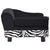vidaXL Sofá para perros felpa negro 57x34x36 cm